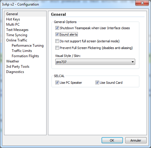 Capture d'écran de l'application de configuration d'IvAp